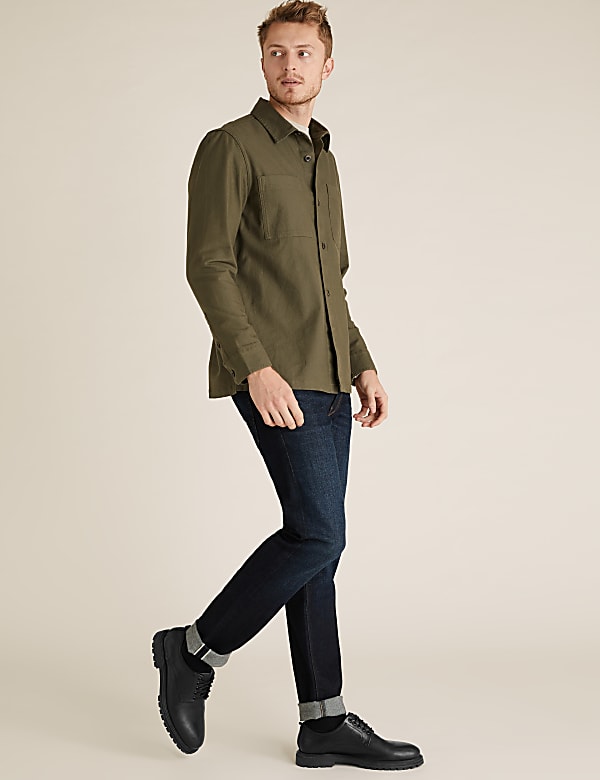 Pure Cotton Twill Utility Overshirt