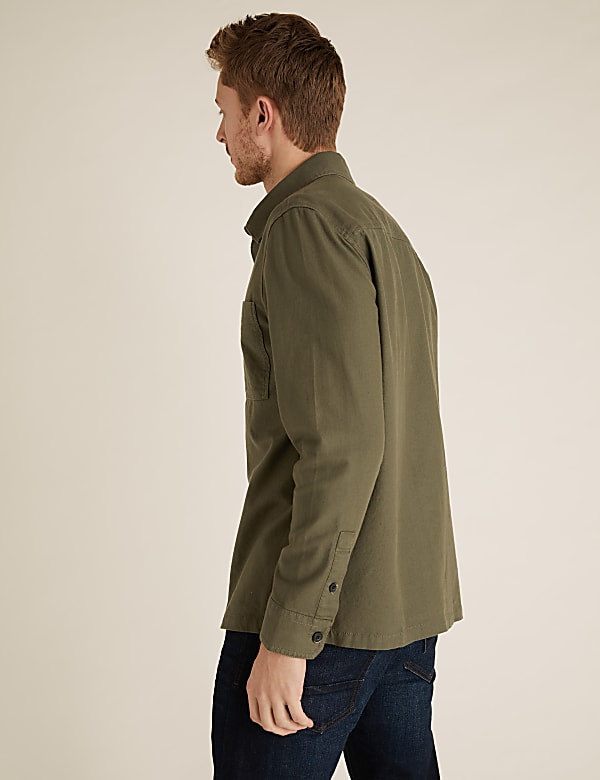 Pure Cotton Twill Utility Overshirt