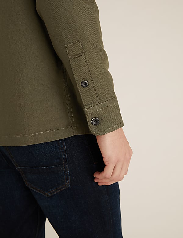 Pure Cotton Twill Utility Overshirt