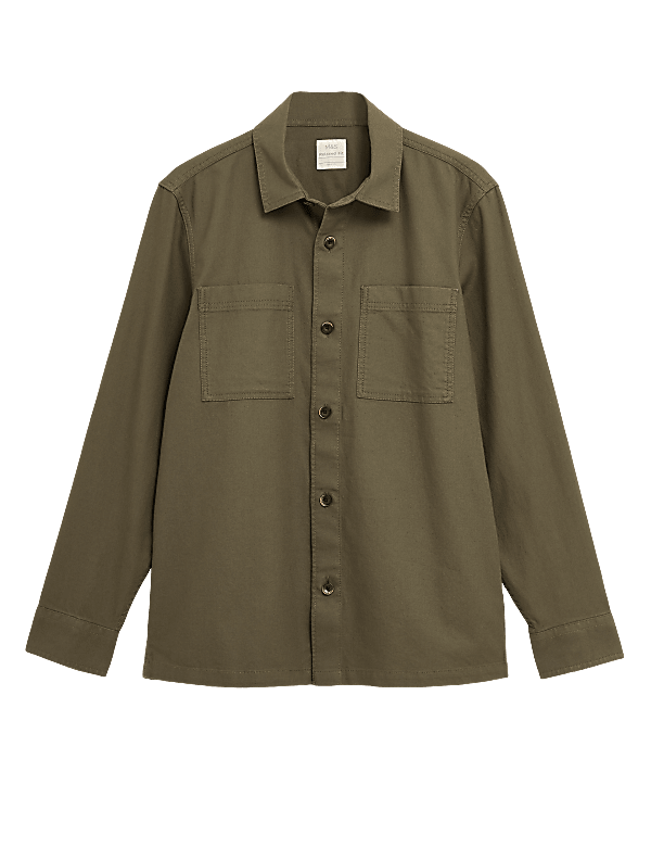 Pure Cotton Twill Utility Overshirt