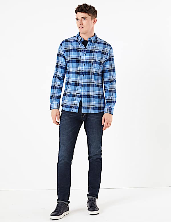 Pure Cotton Check Flannel Shirt