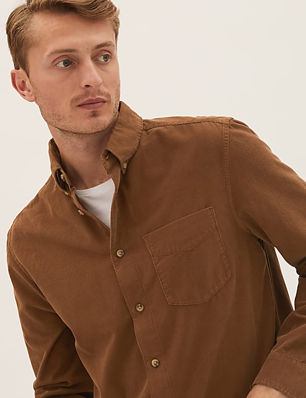 Pure Cotton Garment Dyed Corduroy Shirt