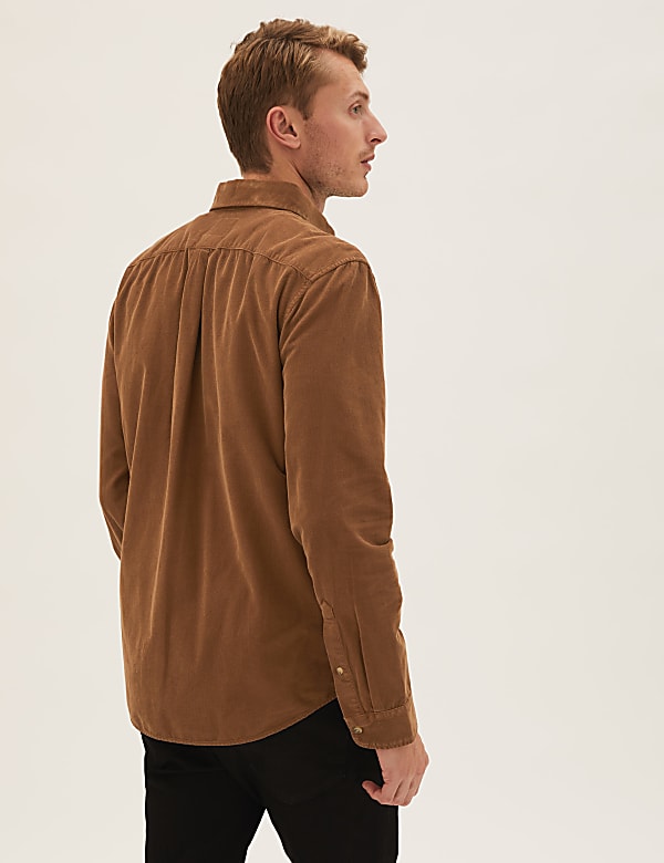 Pure Cotton Garment Dyed Corduroy Shirt