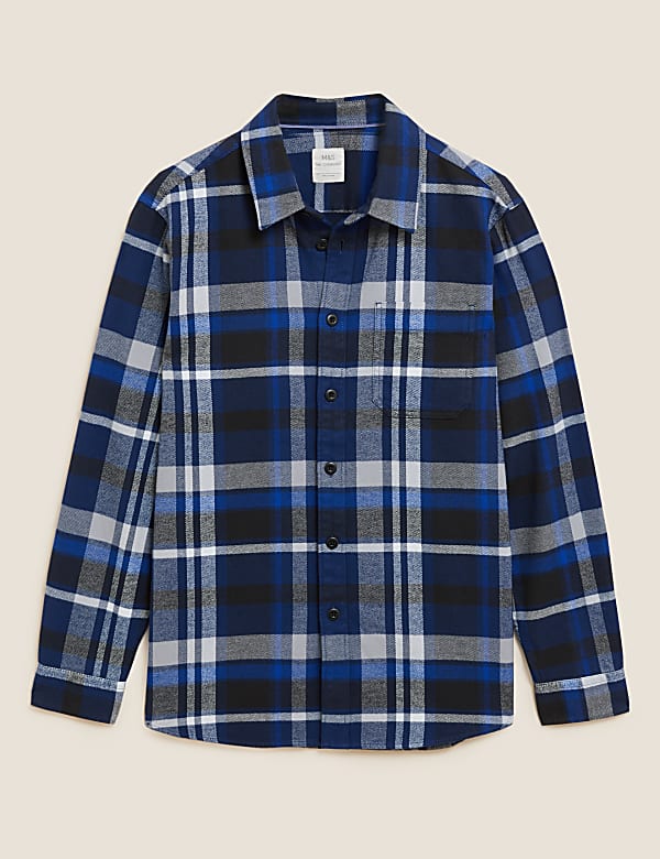Pure Cotton Check Twill Overshirt - MX