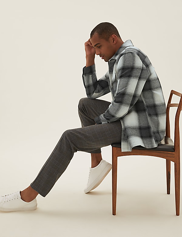 Cotton Rich Double Faced Check Overshirt