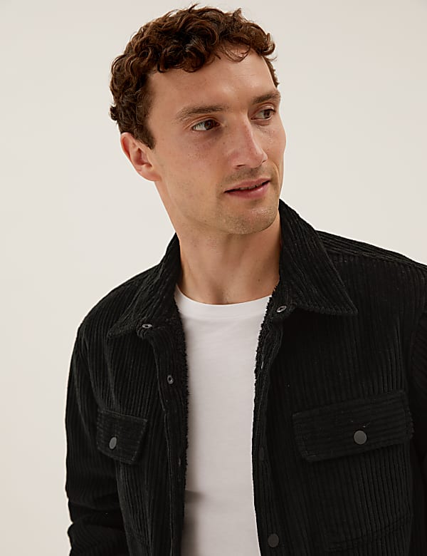 Borg Lined Corduroy Shacket