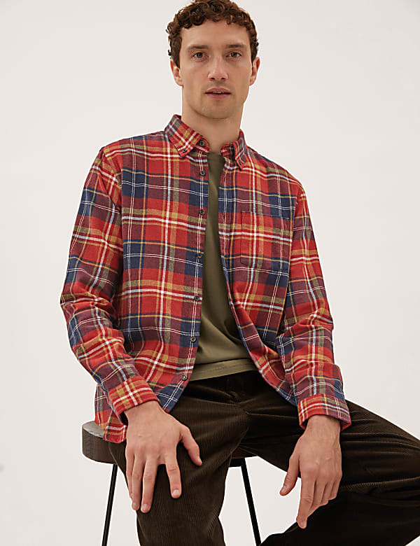 Pure Cotton Flannel Check Shirt