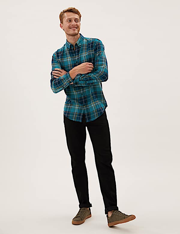 Pure Cotton Flannel Check Shirt