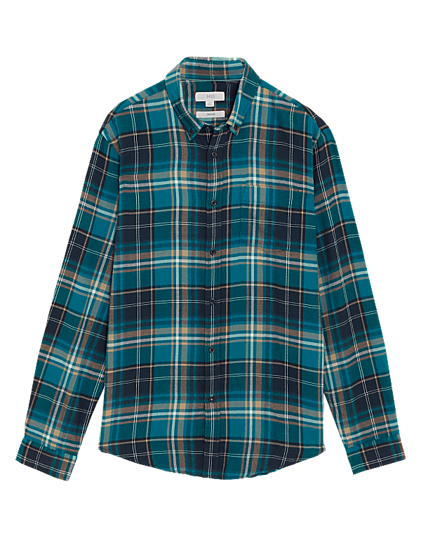 Pure Cotton Flannel Check Shirt