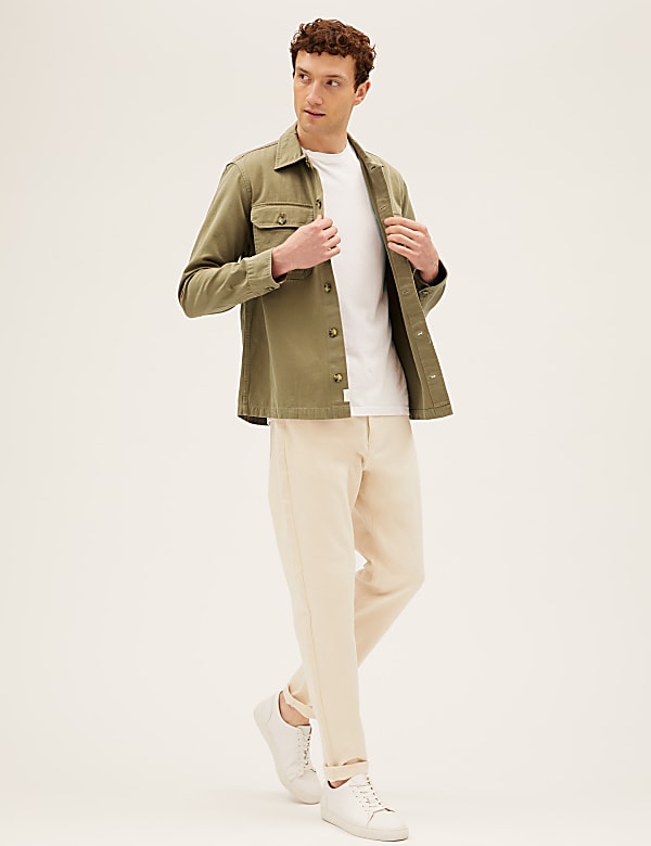 Pure Cotton Garment Dyed Overshirt