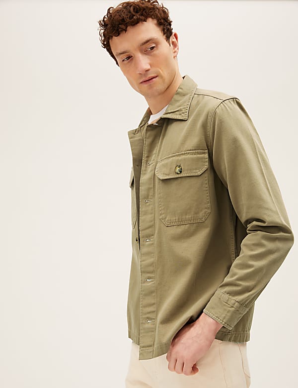 Pure Cotton Garment Dyed Overshirt