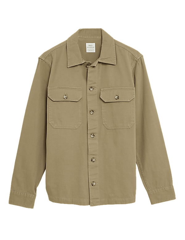 Pure Cotton Garment Dyed Overshirt