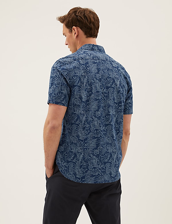 Denim Leaf Print Shirt