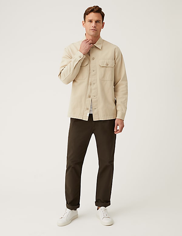 Pure Cotton Utility Overshirt