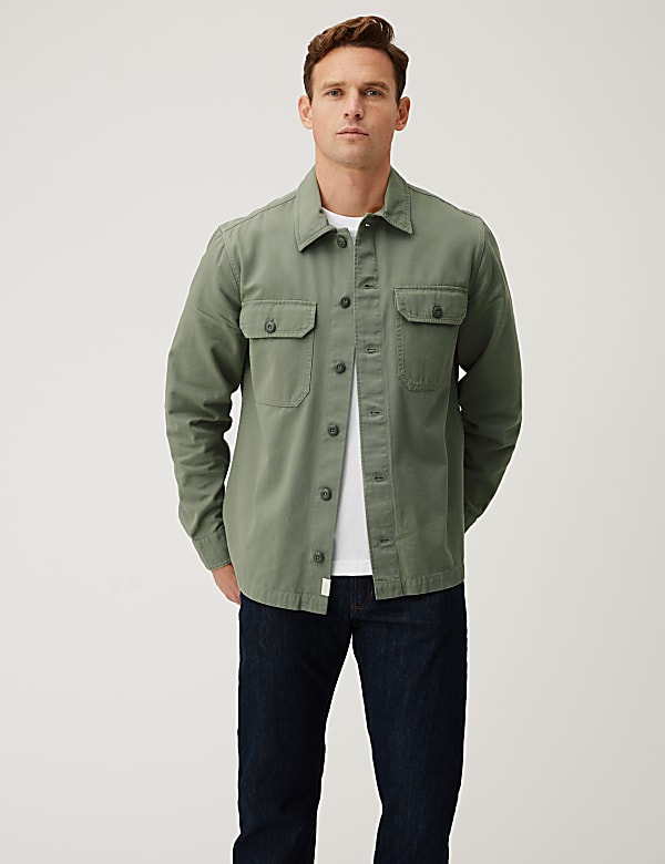 Pure Cotton Utility Overshirt