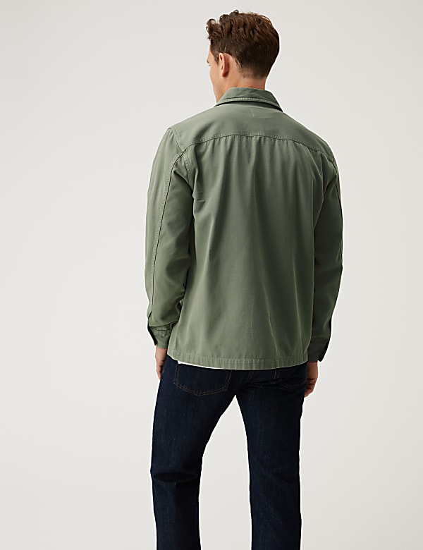 Pure Cotton Utility Overshirt