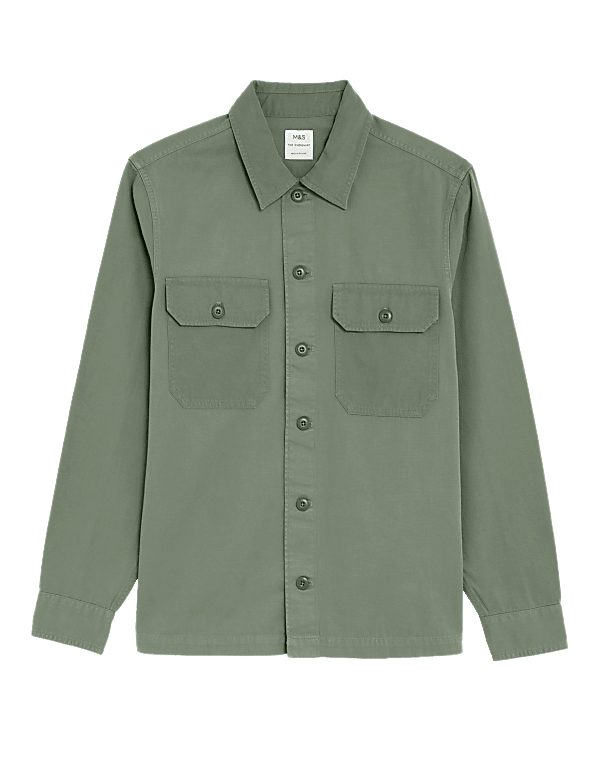 Pure Cotton Utility Overshirt