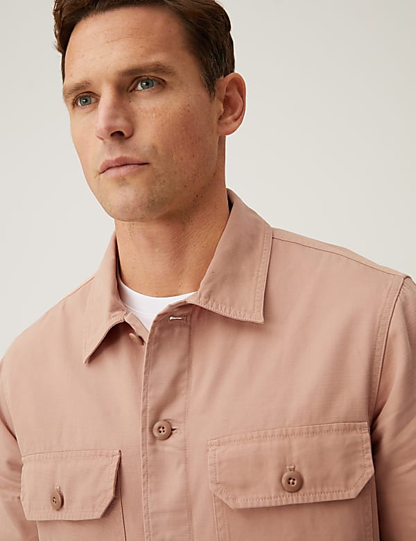 Pure Cotton Utility Overshirt
