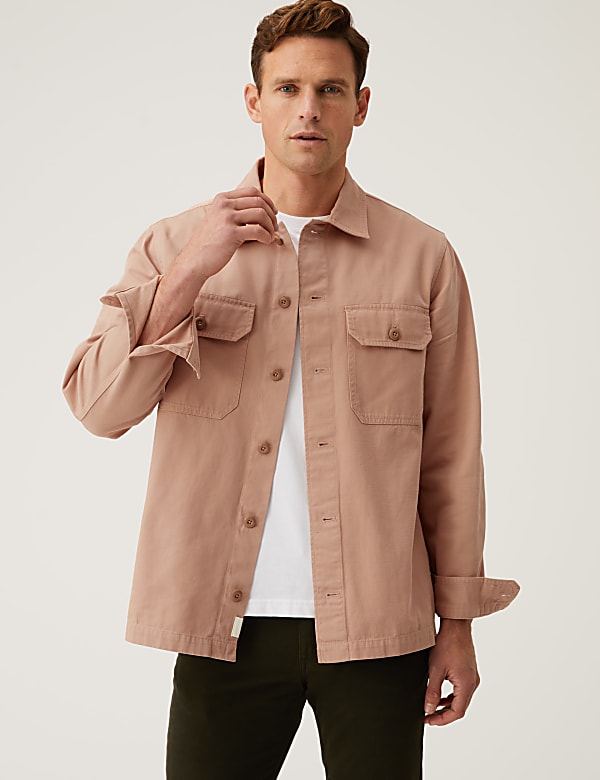 Pure Cotton Utility Overshirt