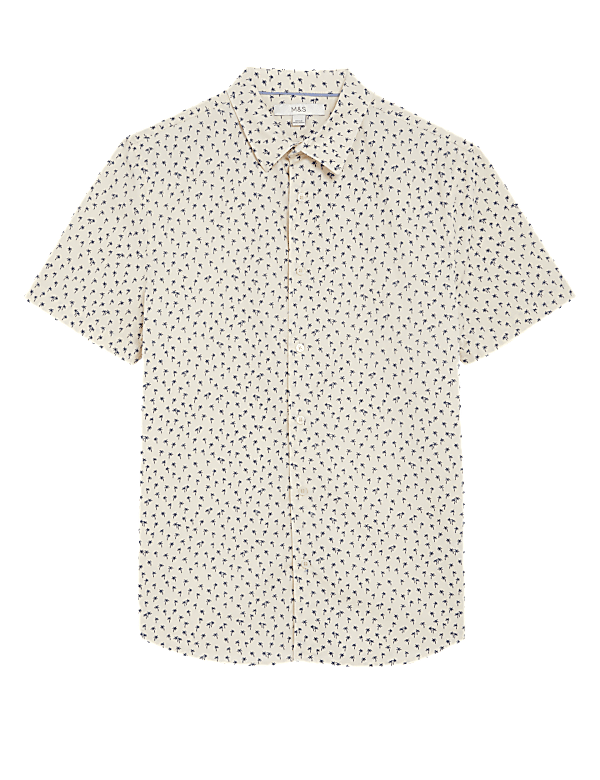 Pure Cotton Palm Tree Print Shirt