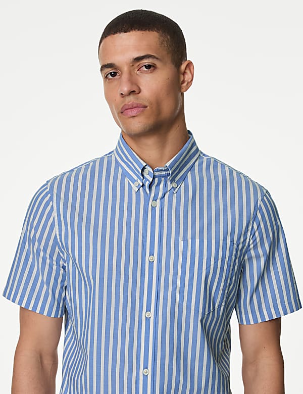 Easy Iron Striped Poplin Shirt - HU