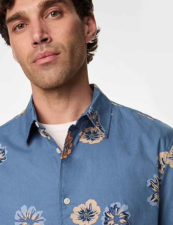 Easy Iron Pure Cotton Geometric Print Shirt