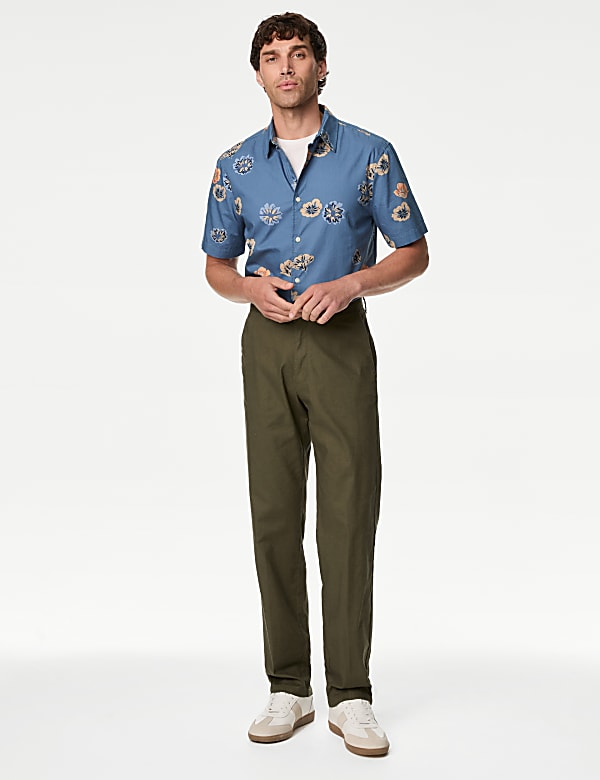 Easy Iron Pure Cotton Geometric Print Shirt