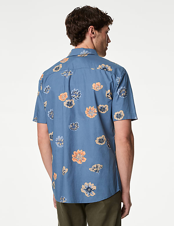 Easy Iron Pure Cotton Geometric Print Shirt