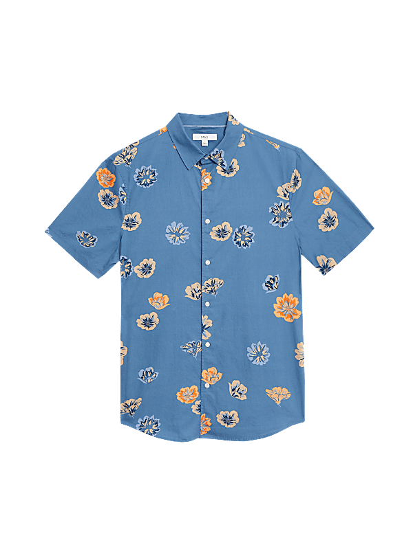 Easy Iron Pure Cotton Geometric Print Shirt