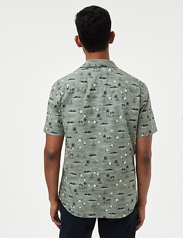 Easy Iron Pure Cotton Geometric Print Shirt