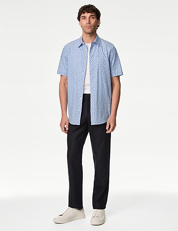 Easy Iron Pure Cotton Geometric Print Shirt