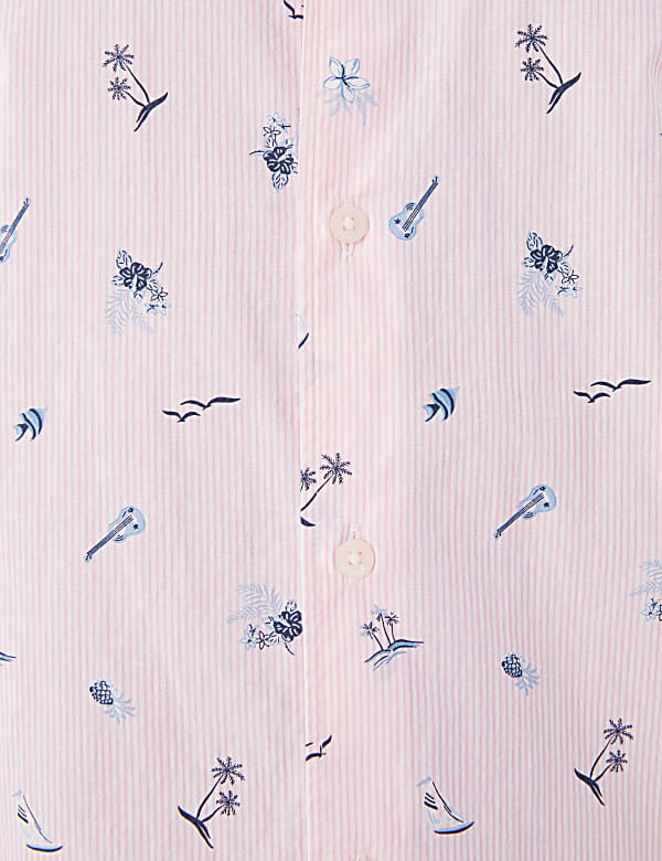 Pure Cotton Tropical Print Shirt