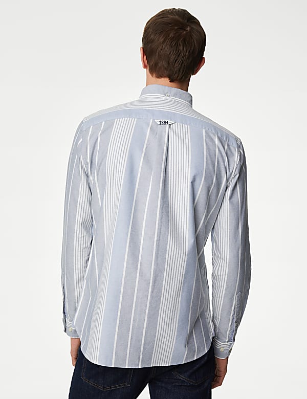 Easy Iron Cotton Rich Striped Oxford Shirt