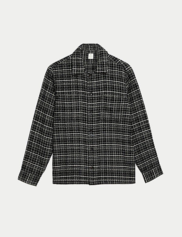 Pure Cotton Textured Check Overshirt - RO