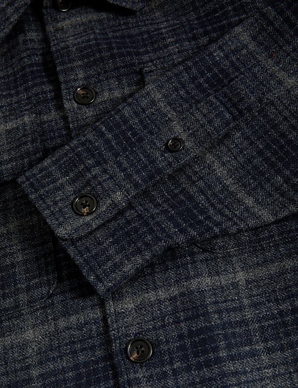 Textured Check Overshirt