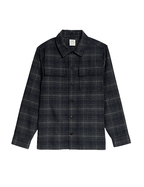 Textured Check Overshirt