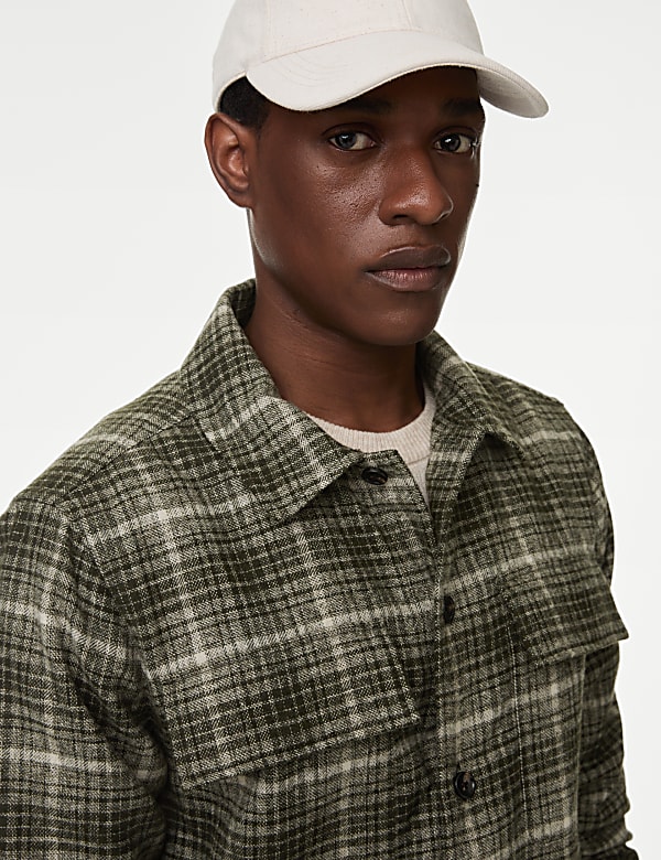 Textured Check Overshirt