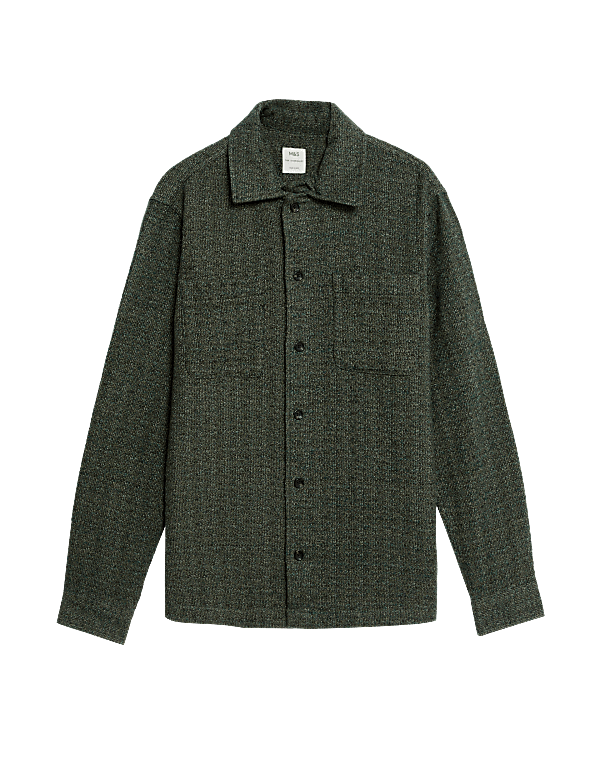 Pure Cotton Textured Overshirt