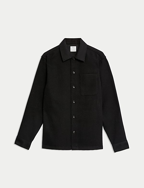 Waffle Overshirt BLACK Shirts M&S MY