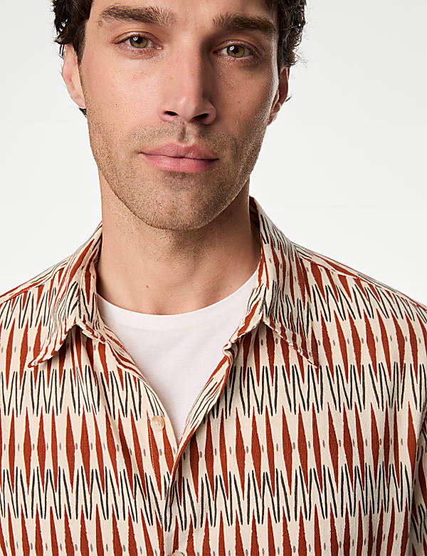 Cotton Blend Printed Shirt