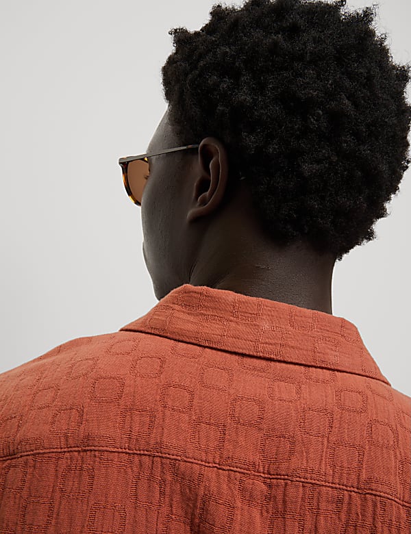Easy Iron Pure Cotton Textured Shirt