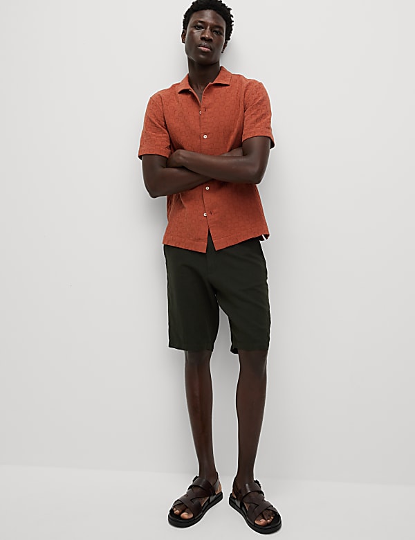Easy Iron Pure Cotton Textured Shirt