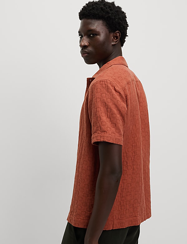Easy Iron Pure Cotton Textured Shirt