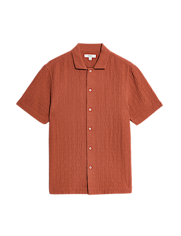 Easy Iron Pure Cotton Textured Shirt