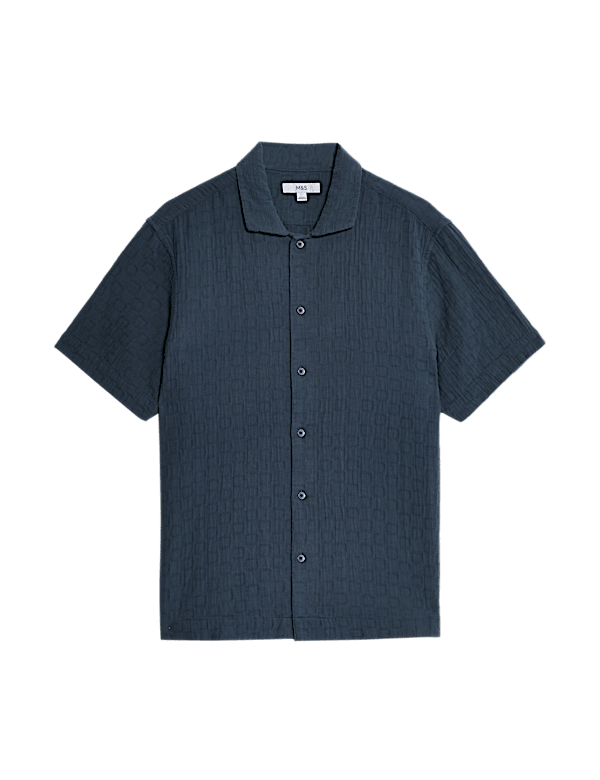 Easy Iron Pure Cotton Textured Shirt