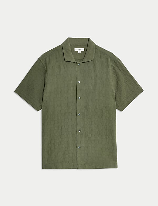 Easy Iron Pure Cotton Textured Shirt - SI