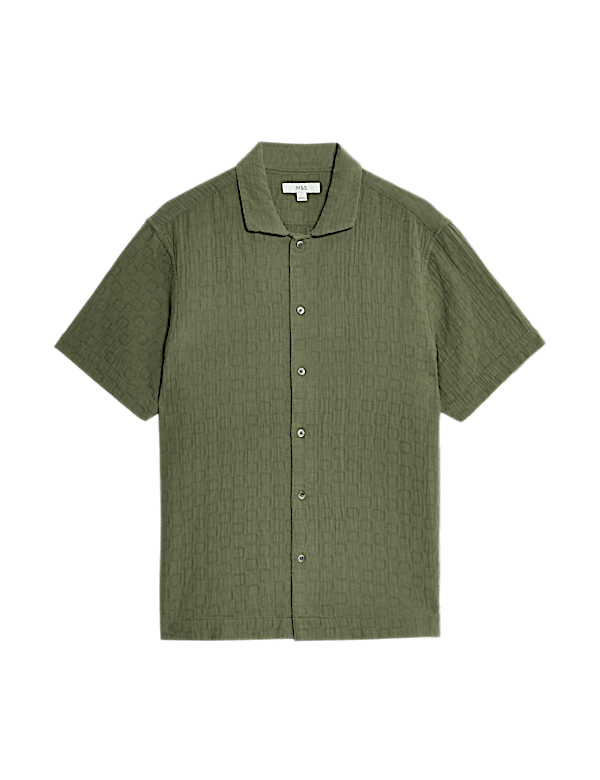 Easy Iron Pure Cotton Textured Shirt
