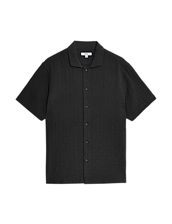 Easy Iron Pure Cotton Textured Shirt