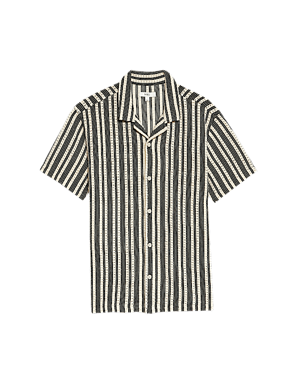 Regular Fit Cotton Rich Striped Shirt