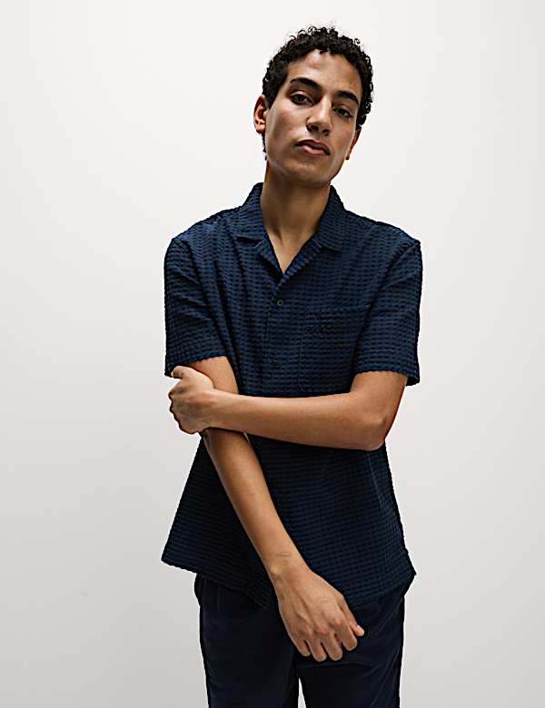 Cotton Rich Textured Check Shirt - ID